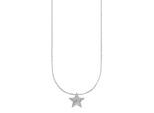 Kette mit Anhänger FIRETTI "Silberkette mit Anhänger Stern", weißgoldfarben, kristallweiß, Halsketten, Damen, Silber 925 (Sterlingsilber), L: 45 B: 1mm, mit Zirkonia (synth.), B:1mm