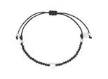 Armband GLANZSTÜCKE MÜNCHEN "A1285", silber, schwarz, Armbänder, Damen, Materialmix, Armband, aus Sterling Silber