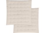 Stuhlkissen MAGMA HEIMTEX "Freya", beige (elfenbein, unifarben), B:40cm H:4cm L:40cm, Baumwolle, Dekokissen_Sitzkissen_Kissenhüllen, Stuhlkissen, mit toller Steppung