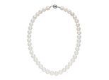 Kette ohne Anhänger JOBO "Perlenkette", weiß, Halsketten, Damen, Messing, L: 45, weiß 10 mm 45 cm