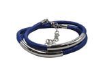 Armband STEUER "Kunstleder blau Karabiner", blau, Armbänder, Damen, 67cm, Synthetik, glänzend, Armband