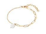 Armband VALERO PEARLS "VP779", gelb (gelbgold), Armbänder, Damen, Edelstahl, Armband, mit Süßwasser-Zuchtperle