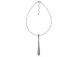 Kette mit Anhänger STEUER "Metall silberfarben glanz Glasstein weiß", silber, Halsketten, Damen, 52cm, Metall, L: 52, glänzend