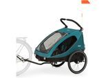 Fahrradkinderanhänger HAUCK "Dryk Duo, Ocean Green", Kinder, grün (ocean grün), Fahrradanhänger, für 2 Kinder; inkl. Buggy-Rad