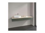 Villeroy und Boch Antao Waschtisch-Unterschrank L15113HL mit Beleuchtung, 2 Auszüge, 1600 x 190 x 500 mm, Front mit Struktur, Leaf Green Matt Lacquer / Botticino