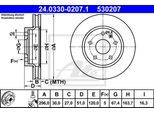 ATE Bremsensatz, Scheibenbremse ijzjsggso9 Vorderachse belüftet 296mm 30mm für Vaughall Opel CHEVROLET