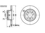 ATE Bremsscheibe 24011202161 voll 290mm 12mm für Peugeot