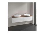 Villeroy und Boch Antao Waschtisch-Unterschrank L28012MT mit Beleuchtung, 4 Auszüge, 1600 x 360 x 500 mm, Front ohne Struktur, White Matt Lacquer / Warm Walnut