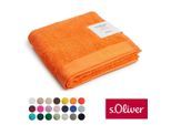 Handtuch S.OLIVER "s.Oliver, Premium Qualität, 600 gr/m², auch als Sets erhältlich", orange, B:50cm L:100cm, Walkfrottier, Baumwolle, Handtücher, große Farbauswahl, auch als Duschtuch, Waschhandschuh, Gästetuch