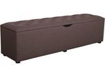 Hockerbank HOME AFFAIRE "Knobbed", braun, B:120cm H:42cm T:40cm, Struktur fein (100% Polyester) für Bett Classico, Piazza, Premium und Vega;Struktur (100% Polyester) für Bett Crato und Lucina;Struktur (60% Baumwolle, 40% Leinen) für Bett Kiss;Kunstleder für Bett Natura;Struktur (100% Polyester) für Bett Nordica, Hocker, Hockerbank mit Stauraum, Breite 120 cm und 160 cm