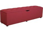 Hockerbank HOME AFFAIRE "Knobbed", rot, B:120cm H:42cm T:40cm, Struktur fein (100% Polyester) für Bett Classico, Piazza, Premium und Vega;Struktur (100% Polyester) für Bett Crato und Lucina;Struktur (60% Baumwolle, 40% Leinen) für Bett Kiss;Kunstleder für Bett Natura;Struktur (100% Polyester) für Bett Nordica, Hocker, Hockerbank mit Stauraum, Breite 120 cm und 160 cm