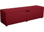 Hockerbank HOME AFFAIRE "Checked", rot, B:160cm H:42cm T:40cm, Struktur fein (100% Polyester) für Bett Classico, Piazza, Premium und Vega;Struktur (100% Polyester) für Bett Crato und Lucina;Struktur (60% Baumwolle, 40% Leinen) für Bett Kiss;Kunstleder für Bett Natura;Struktur (100% Polyester) für Bett Nordica, Hocker, mit Stauraum, Breite 120 cm und 160 cm, als Bettbank geeignet