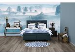 Boxspringbett HOME AFFAIRE "Nordica", blau (dunkelblau), B:200cm L:208cm, Struktur (100% Polyester), Komplettbetten, Boxspringbett, inkl. Topper, auch in Überlänge 200/220 cm
