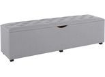 Hockerbank HOME AFFAIRE "Knobbed", grau, B:160cm H:42cm T:40cm, Struktur fein (100% Polyester) für Bett Classico, Piazza, Premium und Vega;Struktur (100% Polyester) für Bett Crato und Lucina;Struktur (60% Baumwolle, 40% Leinen) für Bett Kiss;Kunstleder für Bett Natura;Struktur (100% Polyester) für Bett Nordica, Hocker, Hockerbank mit Stauraum, Breite 120 cm und 160 cm