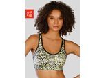 Sport-BH LASCANA ACTIVE, Damen, Gr. 80, Cup A, schwarz (schwarz, print), Microtouch, Obermaterial: 76% Polyamid, 24% Elasthan, BHs Sport-BH, mit integrierten Schalen im Cup
