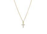 Kette mit Anhänger LYOMI "585/- Gelbgold 11 synth. Diam. 0,14ct.", gelb, Halsketten, Damen, 45,0cm, 0,14, Gold, L: 45 B: 8,7mm, glänzend, B:8,7mm