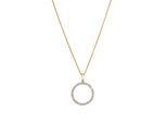 Kette mit Anhänger LYOMI "585/-Gelbgold 25 synth. Diam. 0,51ct.", gelb, Halsketten, Damen, 45,0cm, 0,51, Gold, L: 45 B: 16,5mm, glänzend, B:16,5mm