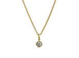 Kette mit Anhänger LYOMI "585/- Gelbgold synth. Diam. 0,25ct.", gelb, Halsketten, Damen, 45,0cm, 0,25, Gold, L: 45 B: 7mm, glänzend, B:7mm