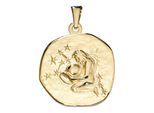 Sternzeichenanhänger JOBO "Anhänger Sternzeichen", gelbgold 333, Schmuckanhänger, Damen, Wassermann, Gelbgold 333, 333 Gold rund