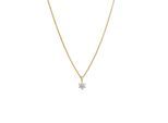 Kette mit Anhänger LYOMI "585/- Gelbgold 7 synth. Diam. 0,13ct.", gold (gelb), Halsketten, Damen, 45,0cm, 0,13, Gold, L: 45 B: 5,4mm, glänzend, B:5,4mm