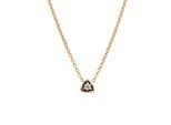 Kette mit Anhänger LYOMI "585/- GG/WG Dreieck 1 synth. Diam. 0,10ct.", mehrfarbig, Halsketten, Damen, 42,0cm, 0,1, Gold, L: 42 B: 6mm, glänzend, B:6mm