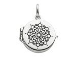 Medallionanhänger JOBO "Kleines Medaillon Blume rund 19 mm", silber 925, Schmuckanhänger, Damen, Silber 925 (Sterlingsilber), 925 Silber für 1 Foto