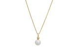 Kette mit Anhänger LYOMI "585/- Gelbgold 1 synth.Diam 0,02ct", gelb, Halsketten, Damen, 45,0cm, 0,02, Gold, L: 45 B: 9mm, glänzend, B:9mm