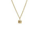 Kette mit Anhänger LYOMI "585/- Gelbgold Blüte synth. Diam 0,25ct.", gelb, Halsketten, Damen, 42,0, 0,25, Gold, L: 42 B: 6,8mm, glänzend, B:6,8mm