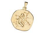 Sternzeichenanhänger JOBO "Anhänger Sternzeichen", gelbgold 333, Schmuckanhänger, Damen, Jungfrau, Gelbgold 333, 333 Gold rund