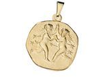 Sternzeichenanhänger JOBO "Anhänger Sternzeichen", gelbgold 333, Schmuckanhänger, Damen, Zwilling, Gelbgold 333, 333 Gold rund