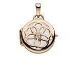 Medallionanhänger JOBO "Kleines Medaillon 19 mm", roségoldfarben, weiß, Schmuckanhänger, Damen, Silber 925 (Sterlingsilber), 925 Silber roségold vergoldet mit Zirkonia für 1 Foto