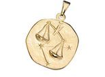 Sternzeichenanhänger JOBO "Anhänger Sternzeichen", gelbgold 333, Schmuckanhänger, Damen, Waage, Gelbgold 333, 333 Gold rund
