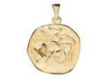 Sternzeichenanhänger JOBO "Anhänger Sternzeichen", gelbgold 333, Schmuckanhänger, Damen, Stier, Gelbgold 333, 333 Gold rund