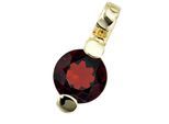 Runder Anhänger JOBO "20 mm", gelbgold 585, rot, Schmuckanhänger, Damen, Gelbgold 585, 14 Karat 585 Gold mit Granat