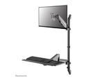 Neomounts WL90-325BL1 höhenverstellbarer, wandmontierter Arbeitsplatz für 17-32" Bildschirme, Tastatur und Maus - Schwarz