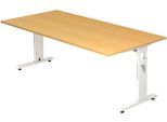 HAMMERBACHER höhenverstellbarer Schreibtisch VOS2E/6/W buche