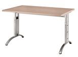 HAMMERBACHER VFS12/N/S höhenverstellbarer Schreibtisch 65 - 85 cm nussbaum / silber