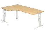 HAMMERBACHER VOS82/3/W höhenverstellbarer Schreibtisch 65 - 85 cm weiß / weiß