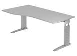 HAMMERBACHER VUS18/5/S höhenverstellbarer Schreibtisch 68 - 86 cm lichtgrau / silber