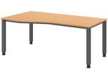 HAMMERBACHER VQS18/6/G höhenverstellbarer Schreibtisch 68,5 - 81 cm Buche / grafit