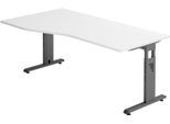 HAMMERBACHER VOS18/W/G höhenverstellbarer Schreibtisch 65 - 85 cm weiß / grafit