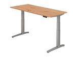 HAMMERBACHER VXBHM19/R/SS elektrisch höhenverstellbarer Schreibtisch 65,0 - 130,0 cm - elektrisch asteiche / silber
