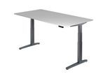 HAMMERBACHER XBHM2E höhenverstellbarer Schreibtisch 65,0 - 130,0 cm - elektrisch lichtgrau / grafit