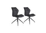 byLIVING Esszimmerstuhl IMKE, 2-er Set, Kunstleder schwarz, Gestell schwarz
