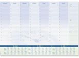 Sigel Papier-Schreibunterlage, Uhr, blau, ca. A2, Kalender 2026/2027/2028, DE/EN/FR/NL, 30 Blatt