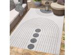 Outdoorteppich CARPET CITY "DUO RUG 5739", grau, B:200cm H:5mm L:290cm, Obermaterial: 100% Polypropylen, Teppiche, Outdoorteppich, Wendeteppich Wetterfest In- & Outdoor, Balkon, Terrasse, Wohnzimmer