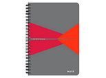 Notizbuch Leitz Office, DIN A5, kariert, Spiralbindung, Kunststoff-Einband, FSC®-zertifiziert, rot