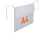 Drahtbügeltasche Durable, DIN A4 quer, mit Schutzklappe, B 535 x H 280 mm, PP, transparent, 50 Stück