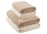 Esprit Frottierset, Sand, Beige, Textil, 4-teilig, Uni, 50x100 cm, saugfähig, Badtextilien, Handtuch-Sets