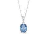 Kette mit Anhänger AMOR "2022073", blau (silberfarben, blau, kristallweiß), Halsketten, Damen, Silber 925 (Sterlingsilber), L: 45, mit Spinell (synth.), Zirkonia (synth.)